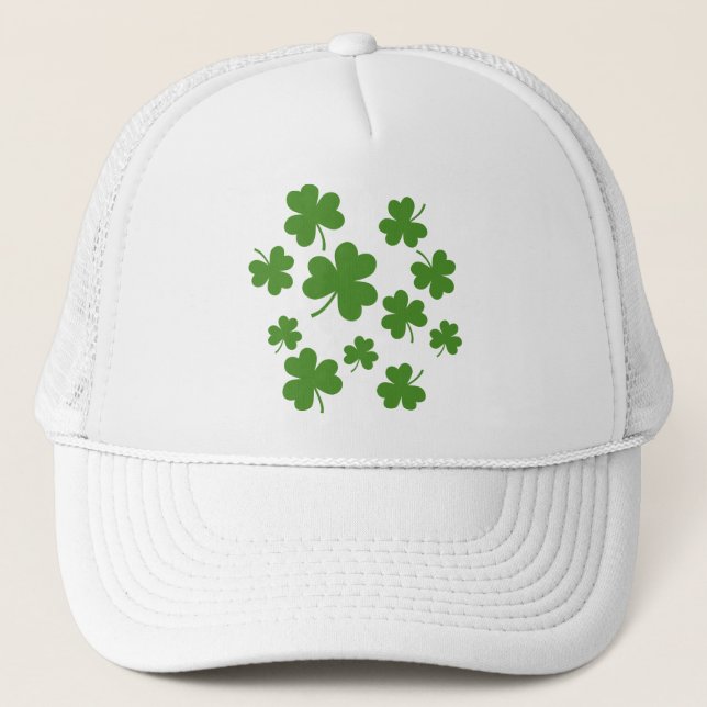 St Patrick's Day Kleeblatt Clover Pattern Truckerkappe (Vorderseite)