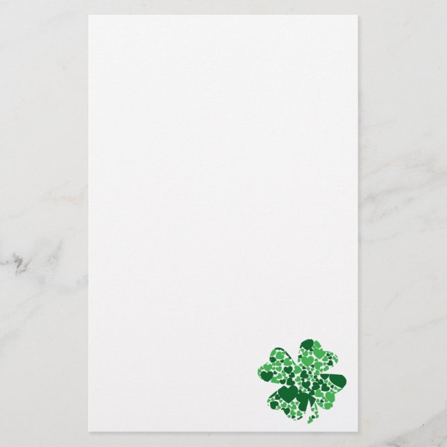 St. Patrick's Day Kleeblatt Clover Stationary Briefpapier (Vorderseite)