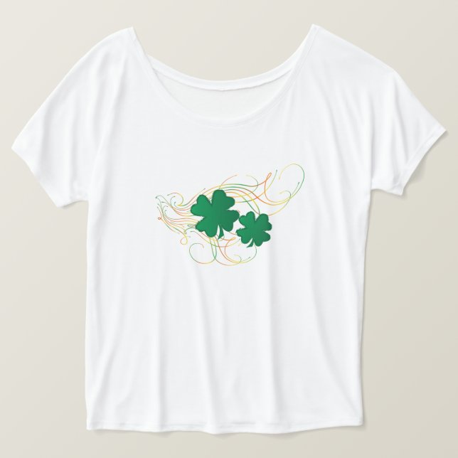 🍀 St. Patrick's Day Kleeblatt Clovers T-Shirt (Design vorne)