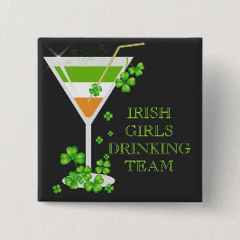 St Patricks Day Kleeblatt Cocktail Button
