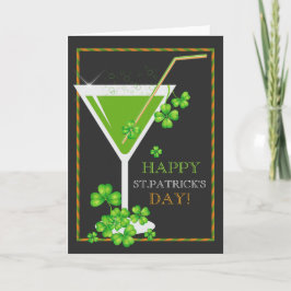 St.Patricks Day Kleeblatt Cocktail Grußkarte Karte