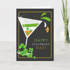 St.Patricks Day Kleeblatt Cocktail Grußkarte Karte