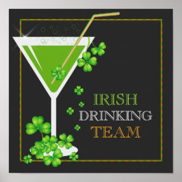 St. Patricks Day Kleeblatt Cocktail Poster
