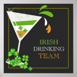 St. Patricks Day Kleeblatt Cocktail Poster