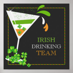 St. Patricks Day Kleeblatt Cocktail Poster