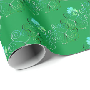 St. Patrick's Day Kleeblatt Curly Green Geschenkpapier