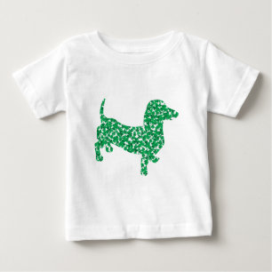 St Patricks Day Kleeblatt Dackel Baby T-shirt