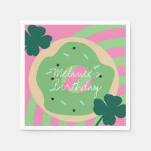 St Patricks Day Kleeblatt Donut Greenery Party