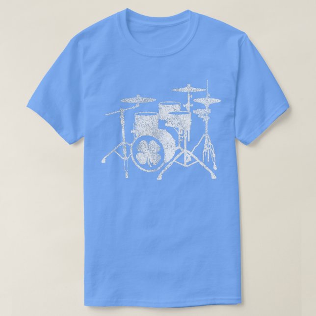 St Patricks Day Kleeblatt Drum Irish Green Drummer T-Shirt (Design vorne)