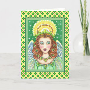 ST. PATRICK'S DAY KLEEBLATT ENGEL, IRISCHE SEGEN FEIERTAGSKARTE