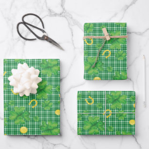 St. Patrick's Day Kleeblatt Geschenkpapier Set