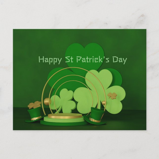 St Patrick's Day Kleeblatt Green Feiertagspostkarte (Vorderseite)