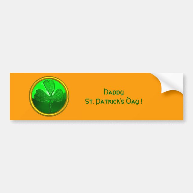 ST. PATRICK'S DAY KLEEBLATT Green Gold Autoaufkleber (Vorne)