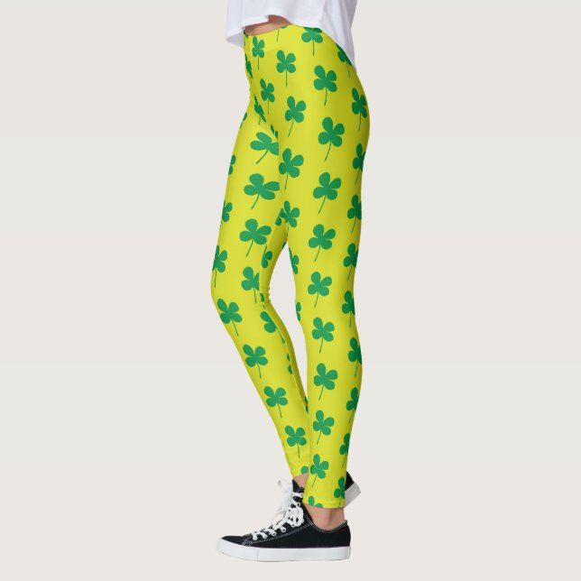 St Patrick's Day Kleeblatt Green Pattern Leggings (Links)