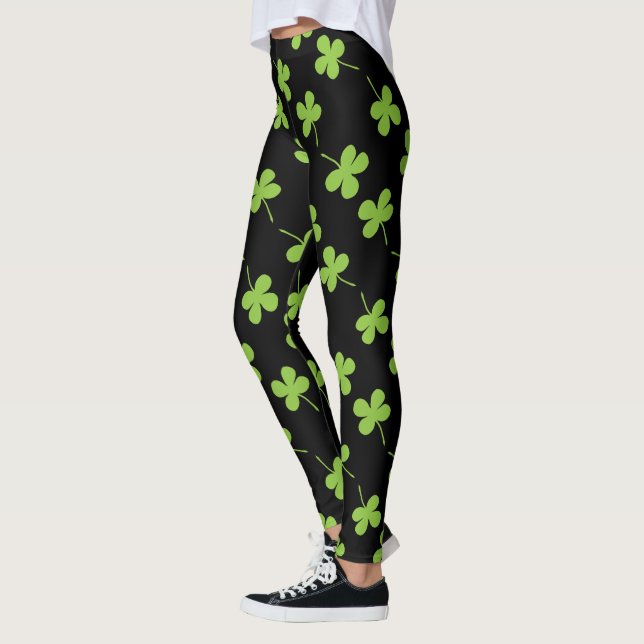 St Patrick's Day Kleeblatt Green Pattern Leggings (Links)
