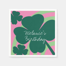 St Patricks Day Kleeblatt Green Rainbow Pink Party