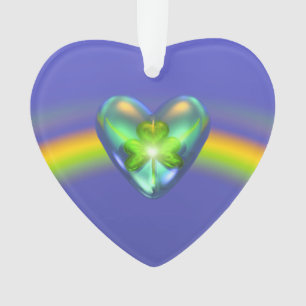 St. Patricks Day Kleeblatt Herz Ornament
