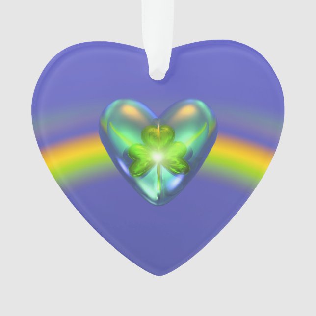 St. Patricks Day Kleeblatt Herz Ornament (Vorderseite)