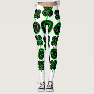 St. Patrick's Day Kleeblatt Herzstück Leggings 4