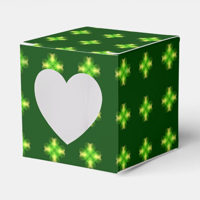 St. Patrick's Day Kleeblatt Hintergrund Geschenkschachtel (Vorderseite)