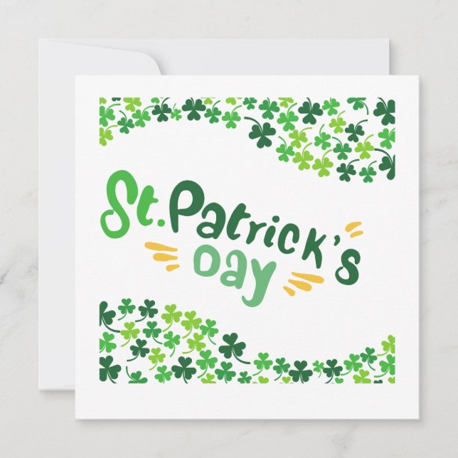 St. Patrick's Day, Kleeblatt, irisch Einladung (Vorderseite)