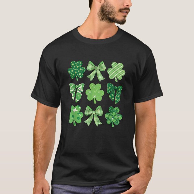 St Patricks Day Kleeblatt Irish Coquette Bow Women T-Shirt (Vorderseite)