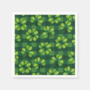 St. Patrick's Day Kleeblatt Kariert Serviette