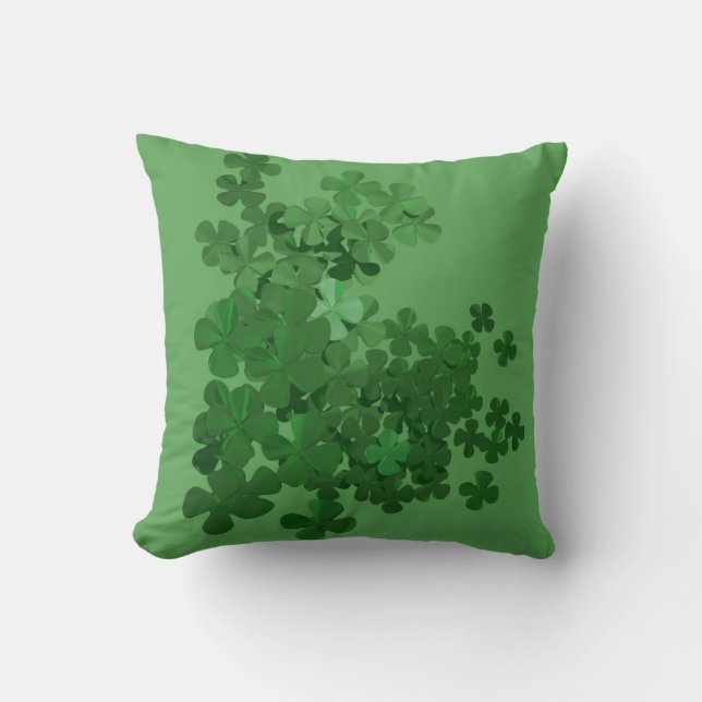 St. Patrick's Day Kleeblatt Kissen (Vorderseite)