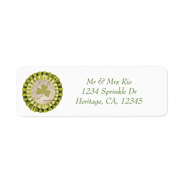 St. Patrick's Day Kleeblatt Leaf Address Label (Vorne)