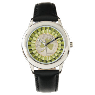 St. Patrick's Day Kleeblatt Leaf Wrist Watch Armbanduhr