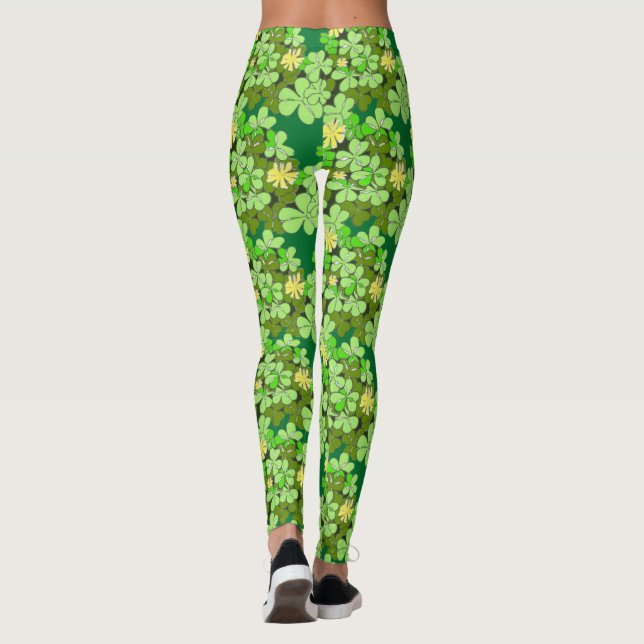 St Patricks Day Kleeblatt Leggings (Rückseite)