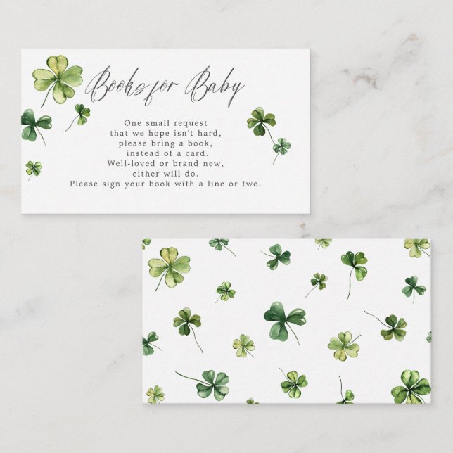 St. Patrick's Day Kleeblatt Lucky Books for Baby Begleitkarte (Vorne/Hinten)