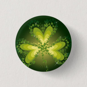 St. Patrick's Day Kleeblatt Lucky Clovers Button