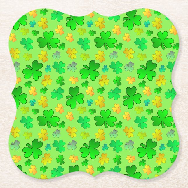 St. Patrick's Day Kleeblatt Paper Untersetzer (Vorderseite)