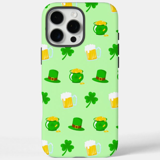 St. Patrick's Day Kleeblatt Pot of Gold Beer iPhone 16 Pro Max Hülle (Rückseite)