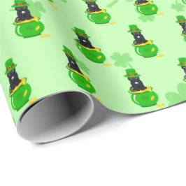 St. Patrick's Day Kleeblatt Pot of Gold Black Cat Geschenkpapier