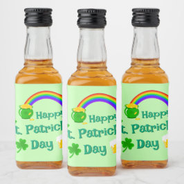 St. Patrick's Day Kleeblatt Pot of Gold Celtic Kno Alkoholflaschenetikett