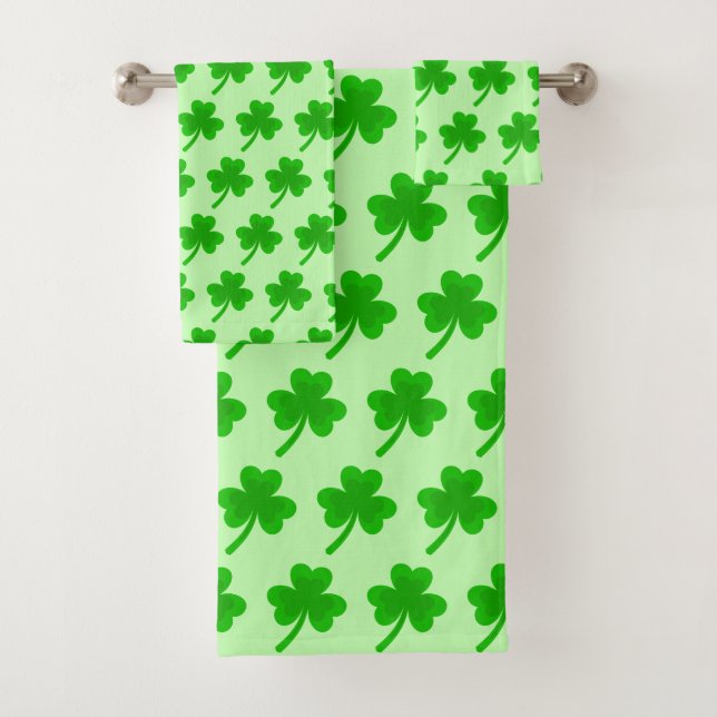 St. Patrick's Day Kleeblatt Pot of Gold Celtic Kno Badhandtuch Set (Insitu)