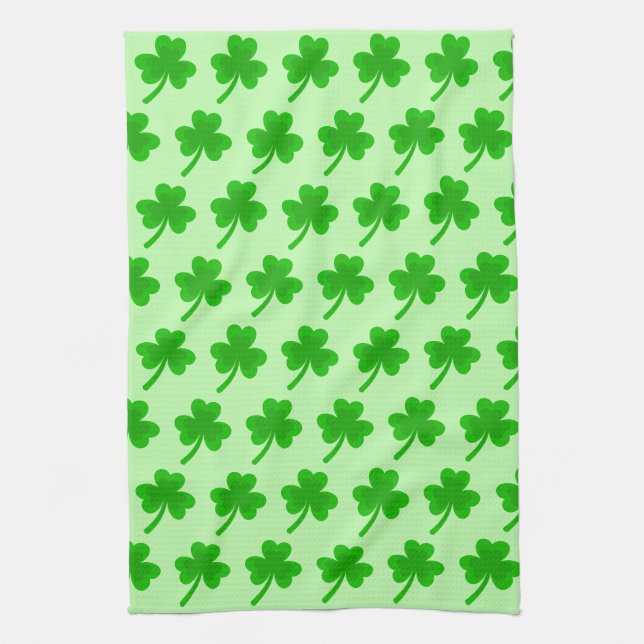 St. Patrick's Day Kleeblatt Pot of Gold Celtic Kno Geschirrtuch (Vertikal)