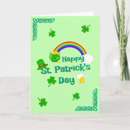 St. Patrick's Day Kleeblatt Pot of Gold Celtic Kno Karte