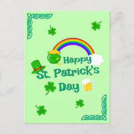St. Patrick's Day Kleeblatt Pot of Gold Celtic Kno Postkarte
