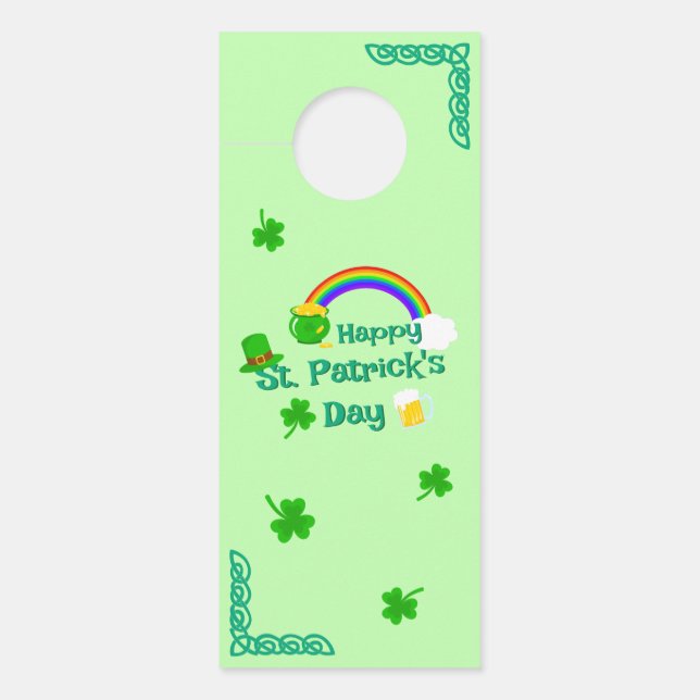 St. Patrick's Day Kleeblatt Pot of Gold Celtic Kno Türanhänger (Vorderseite)