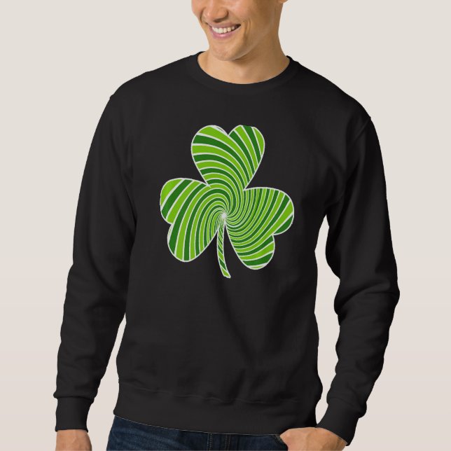 St Patricks Day Kleeblatt Retro Green Clove irisch Sweatshirt (Vorderseite)