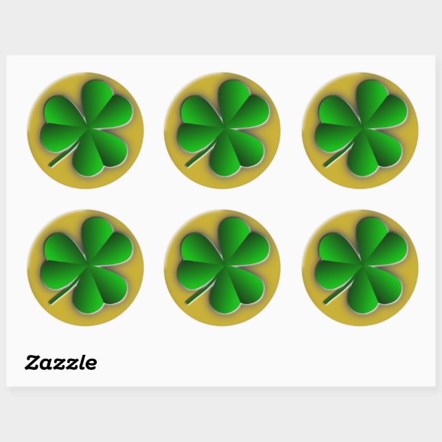 St Patricks Day Kleeblatt Round Stickers (Blatt)