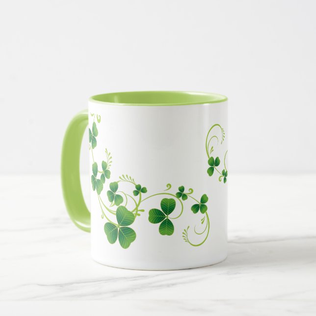 St. Patrick's Day Kleeblatt Tasse (Vorderseite Links)