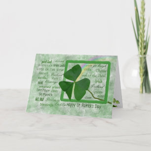 St. Patrick's Day Kleeblatt und Regenbogen Karte