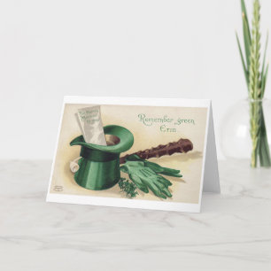 St. Patrick's Day, Kleeblatt, Vintag Karte