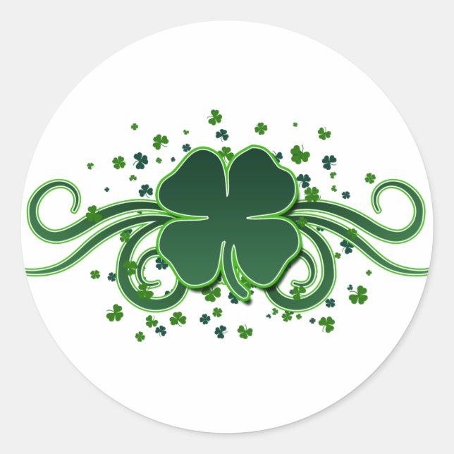 St. Patrick's Day Kleeblatt Wirbel Sticker (Vorderseite)