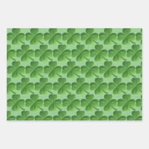 St Patrick's Day Kleeblatt Wrapping Paper Geschenkpapier Set