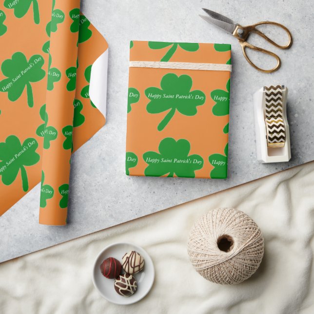 St. Patrick's Day Kleeblätter Geschenkpapier (Kunsthandwerk)